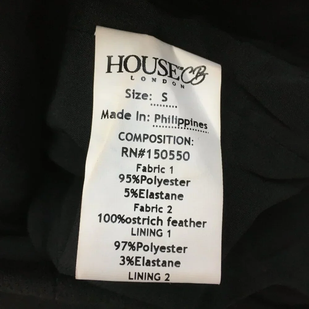 HOUSE OF CB Black Feather Inserts Sleeveless Dress - Picture 3 of 10